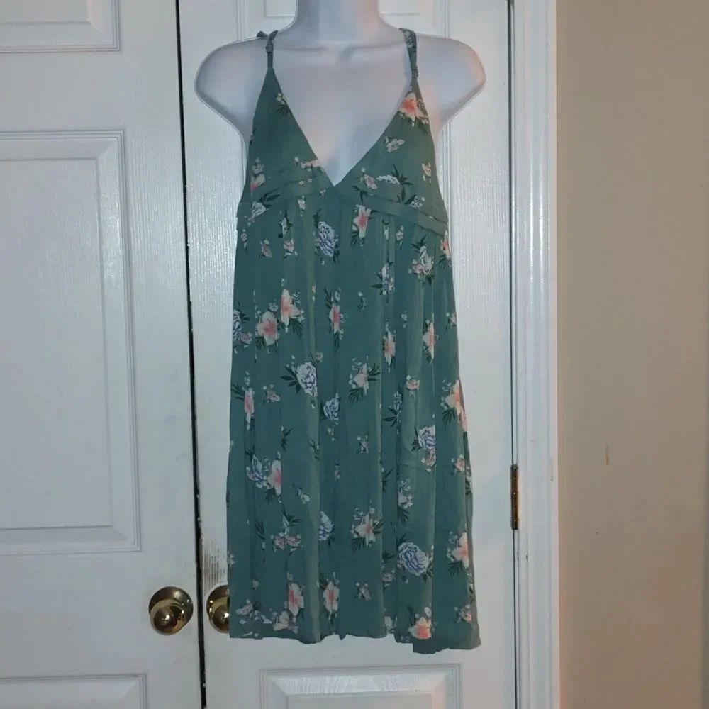 O'Neill Felix Floral Tank Mini  Dress Coverup beach party -Teal  Sz L  NWT